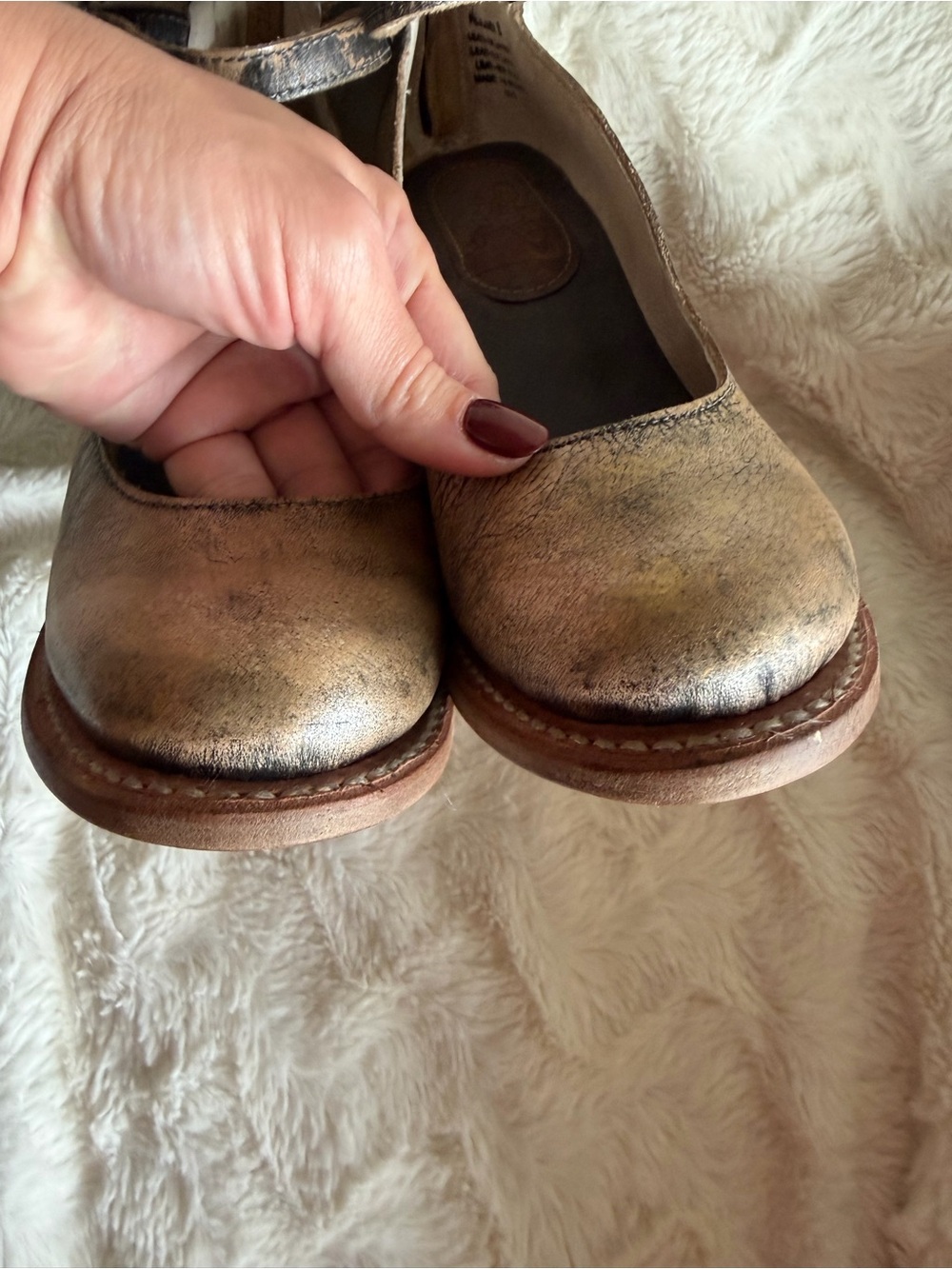 Freebird by Steven "Randi" heels in beautiful distressed pewter gold metallic - Picture 6 of 12